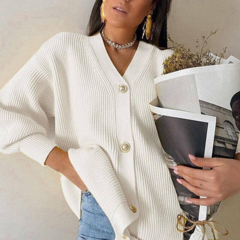 Autumn Thick Soft Knitwear Women Rich Color Cardigan
